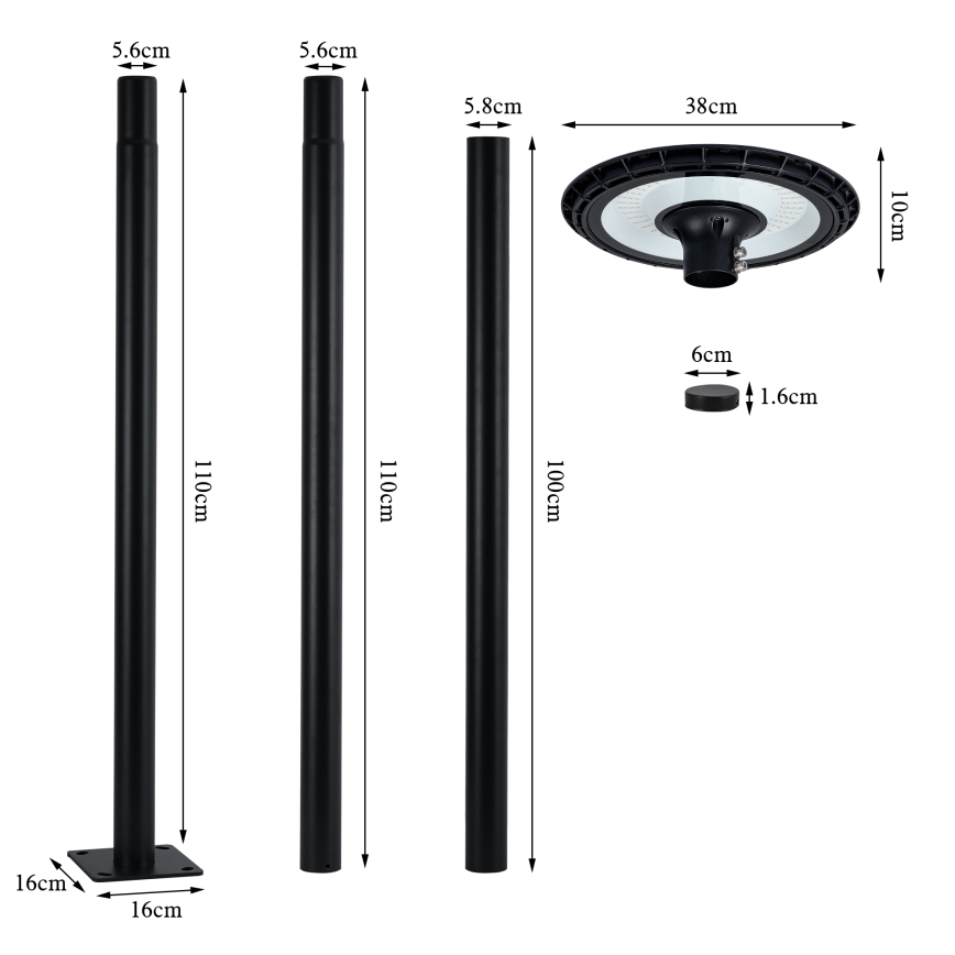 Brilagi - LED Street lamp URBANSPARK LED/120W/230V black IP65