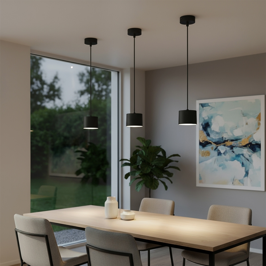 Brilagi - LED STRIPY Cable-hung Pendant 1xGX53/15W/230V Black