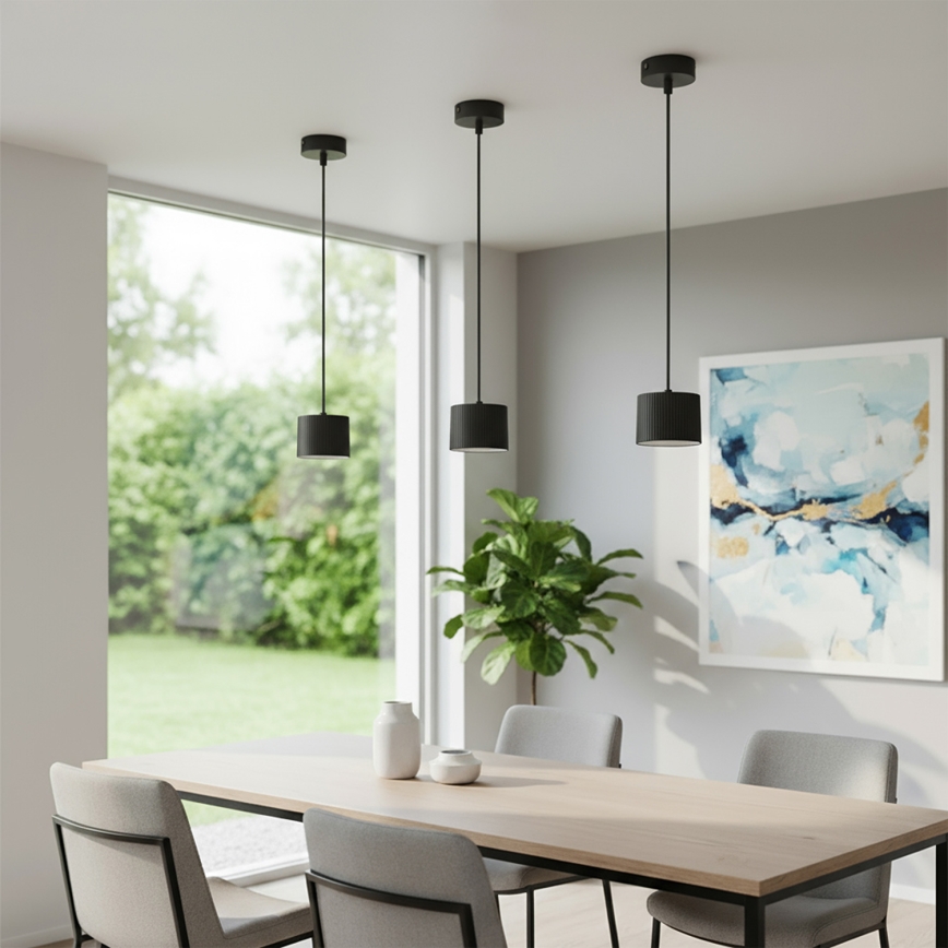 Brilagi - LED STRIPY Cable-hung Pendant 1xGX53/15W/230V Black