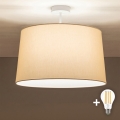 Brilagi - LED Surface-Mount Chandelier CERIA 1xE27/60W/230V Ø 45 cm White/Beige