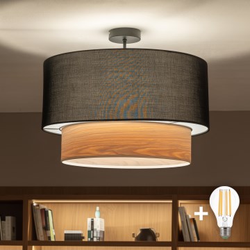 Brilagi - LED Surface-mounted ceiling light CERIA 1xE27/60W/230V Ø 50 cm black/beige