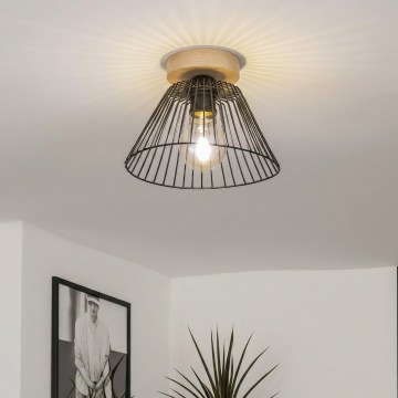 Brilagi - LED Surface-Mounted Ceiling Light CERIA WIRE 1xE27/40W/230V Ø 30 cm Black/Oak