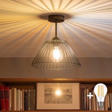 Brilagi - LED Surface-mounted Ceiling Light CERIA WIRE 1xE27/60W/230V Ø 30 cm Black