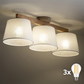 BRILAGI - LED Surface-Mounted Ceiling Light LATTE SABIA 3xE27/15W/230V pine/white