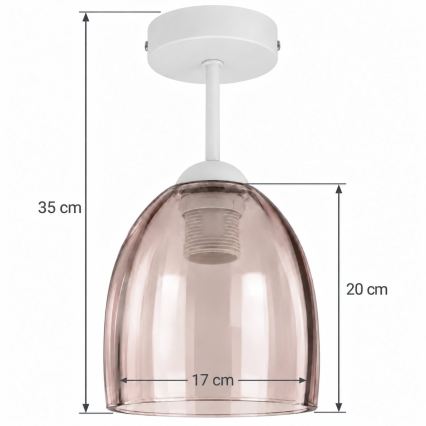 BRILAGI - LED Flush-mount chandelier RETRO GLASS 1xE27/60W/230V Ø 17 cm white/smoked beige