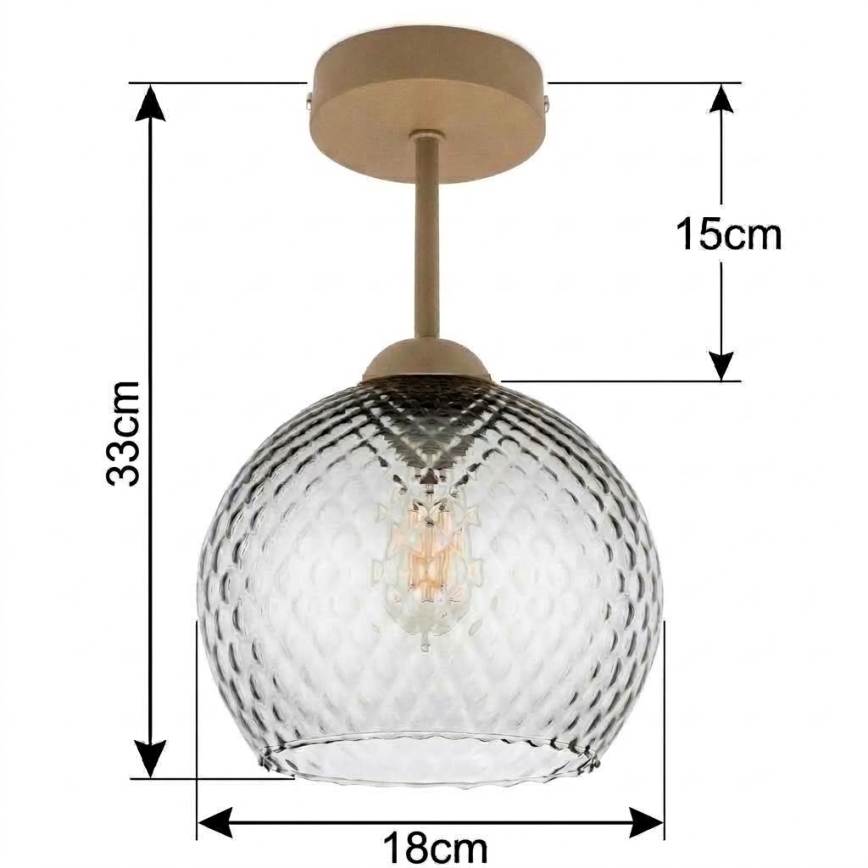 BRILAGI - LED Surface-mounted chandelier RETRO GLASS 1xE27/60W/230V Ø 18 cm beige/smoked gray