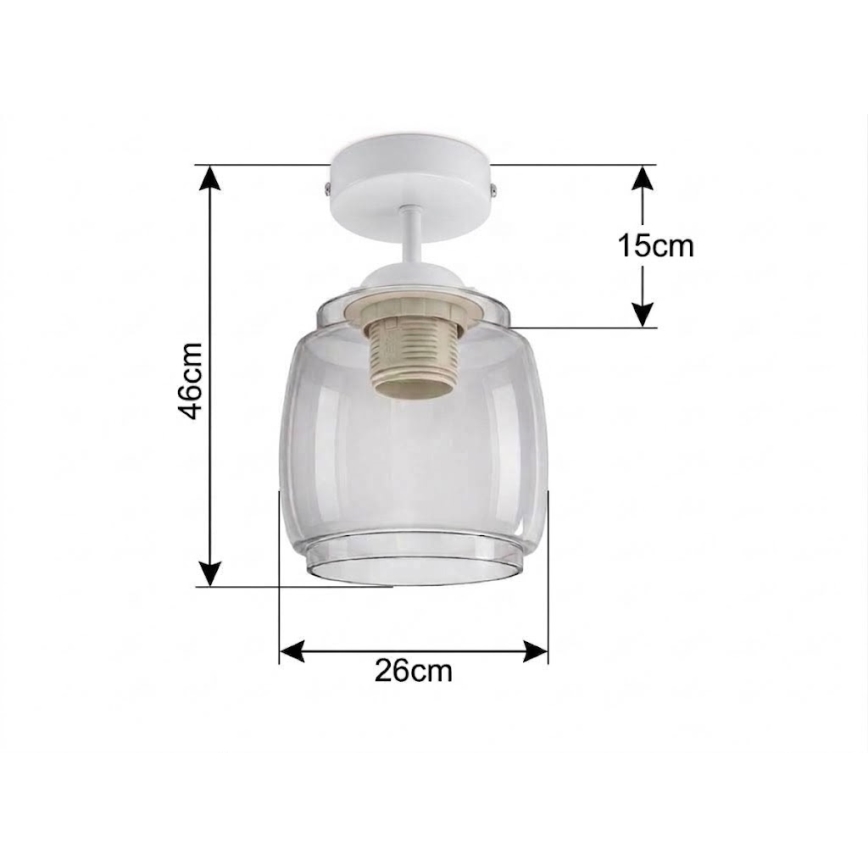 BRILAGI - LED flush-mount chandelier RETRO GLASS 1xE27/60W/230V Ø 26 cm white/smoked gray