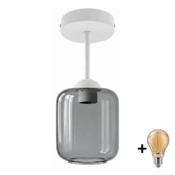 BRILAGI - LED Surface-mounted ceiling light RETRO GLASS 1xE27/60W/230V Ø 14 cm white/smoke gray