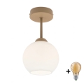 BRILAGI - LED Surface-mounted ceiling light RETRO GLASS 1xE27/60W/230V Ø 15 cm beige/white