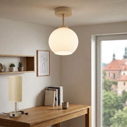 BRILAGI - LED Surface-mounted ceiling light RETRO GLASS 1xE27/60W/230V Ø 15 cm beige/white