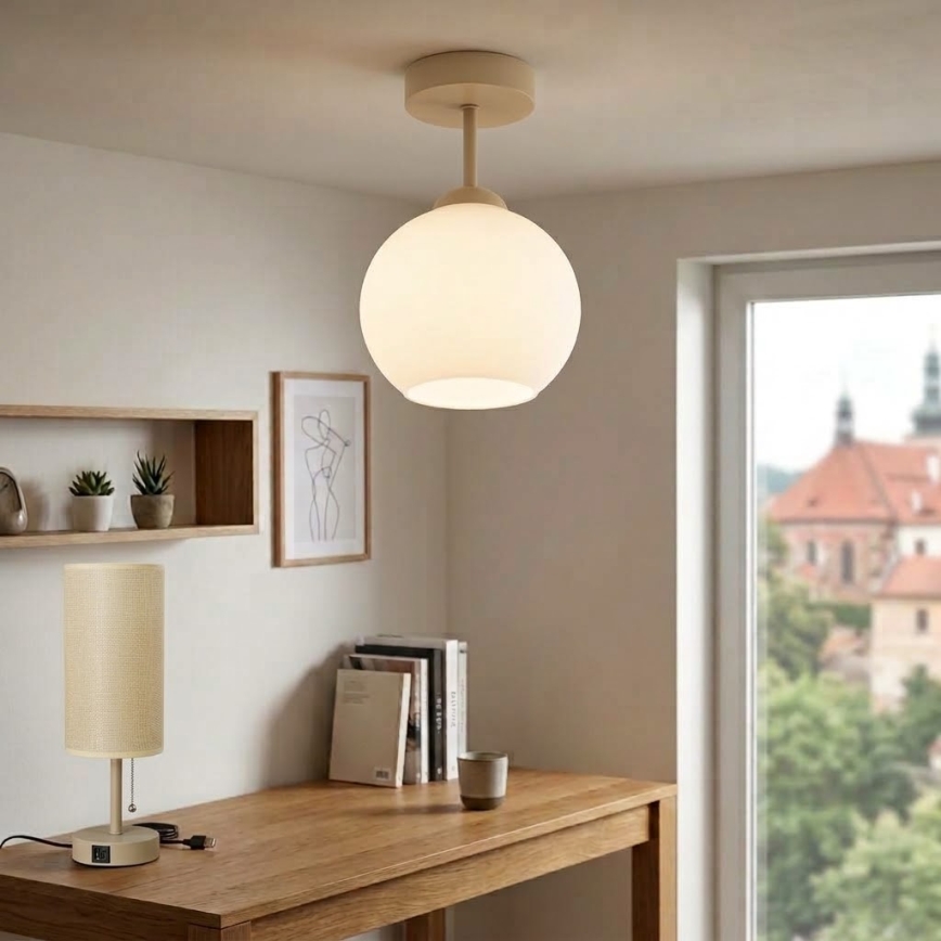 BRILAGI - LED Surface-mounted ceiling light RETRO GLASS 1xE27/60W/230V Ø 15 cm beige/white