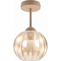 BRILAGI - LED Surface-Mounted Ceiling Light RETRO GLASS 1xE27/60W/230V Ø 18 cm beige/smoked beige
