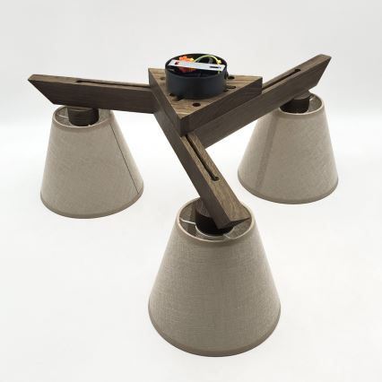 Brilagi - LED  Surface-mounted chandelier ANTHONY 3xE14/40W/230V oak walnut/beige
