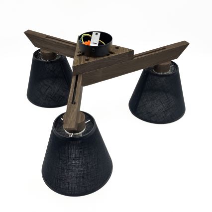 Brilagi - LED  Surface-mounted chandelier ANTHONY 3xE14/40W/230V oak walnut/black