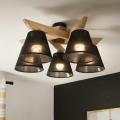 Brilagi - LED  Surface-mounted chandelier ANTHONY 5xE14/40W/230V oak/black