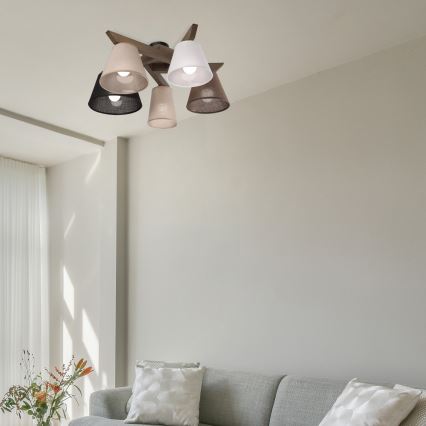 Brilagi - LED  Surface-mounted chandelier ANTHONY 5xE14/40W/230V oak walnut
