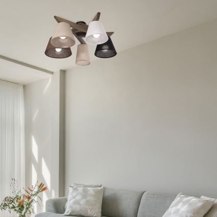 Brilagi - LED  Surface-mounted chandelier ANTHONY 5xE14/40W/230V oak walnut