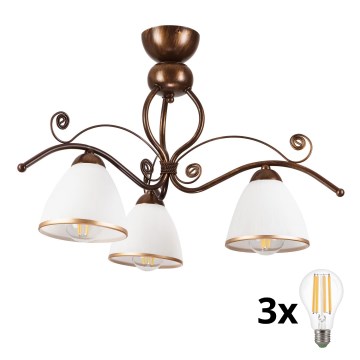 Brilagi - LED Surface-mounted chandelier ANTICO 3xE27/60W/230V bronze patina