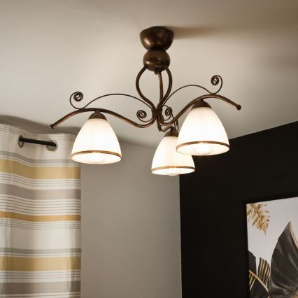 Brilagi - LED Surface-mounted chandelier ANTICO 3xE27/60W/230V bronze patina