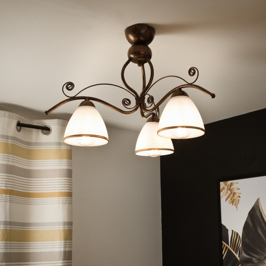 Brilagi - LED Surface-mounted chandelier ANTICO 3xE27/60W/230V bronze patina