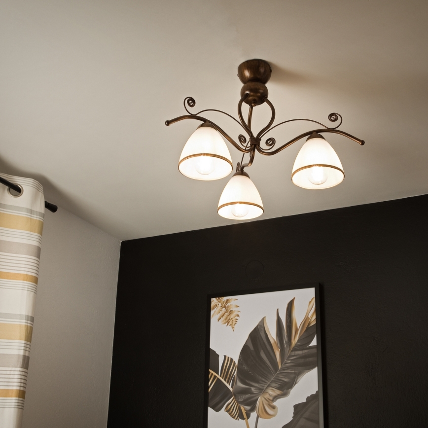 Brilagi - LED Surface-mounted chandelier ANTICO 3xE27/60W/230V bronze patina