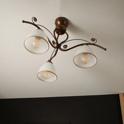Brilagi - LED Surface-mounted chandelier ANTICO 3xE27/60W/230V bronze patina