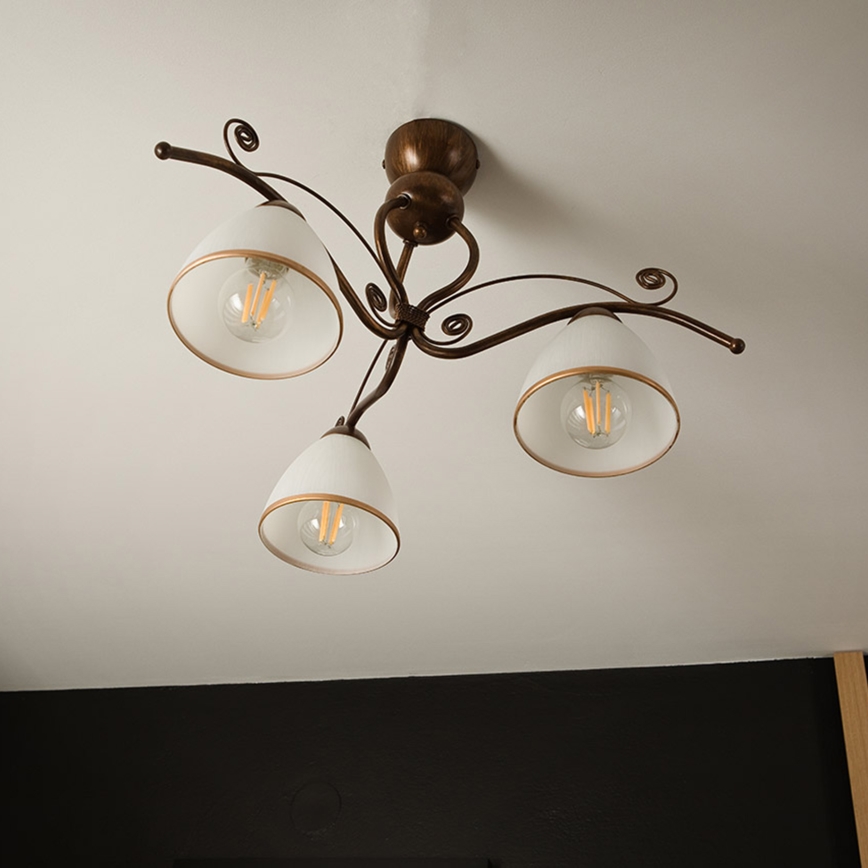 Brilagi - LED Surface-mounted chandelier ANTICO 3xE27/60W/230V bronze patina