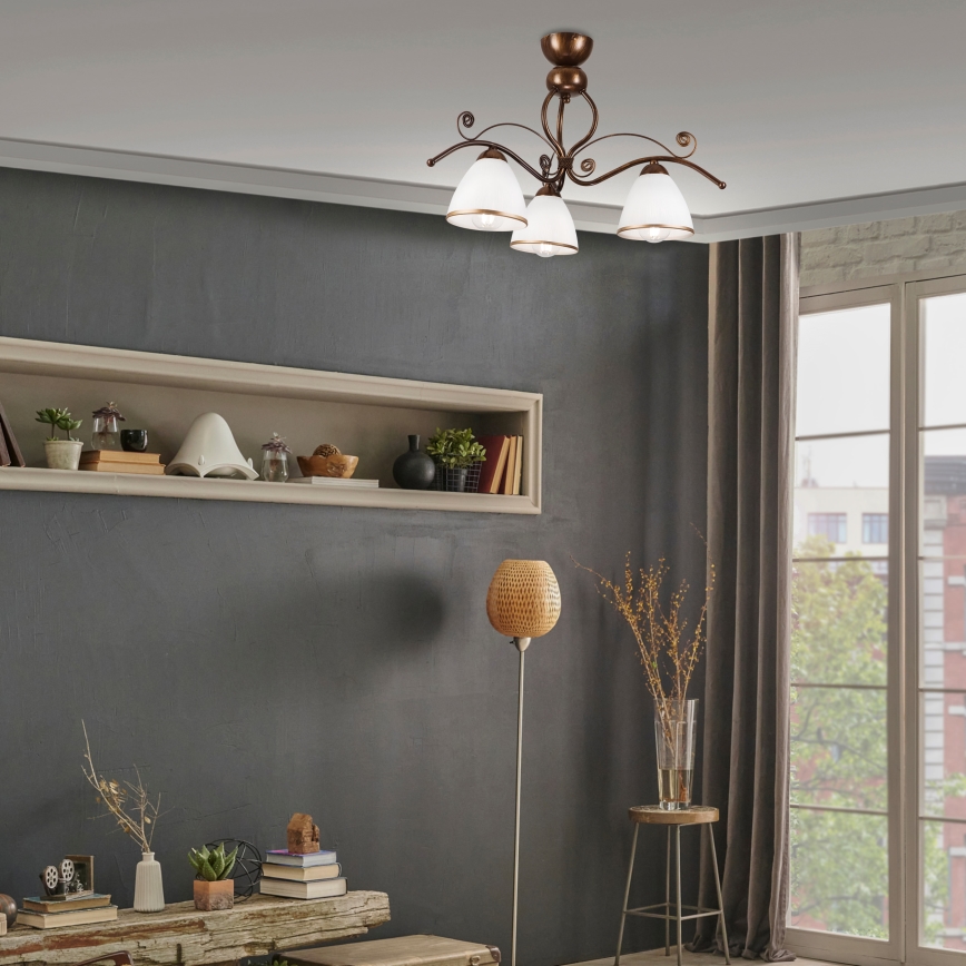 Brilagi - LED Surface-mounted chandelier ANTICO 3xE27/60W/230V bronze patina