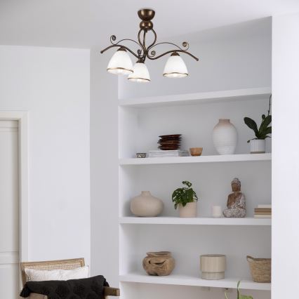 Brilagi - LED Surface-mounted chandelier ANTICO 3xE27/60W/230V bronze patina