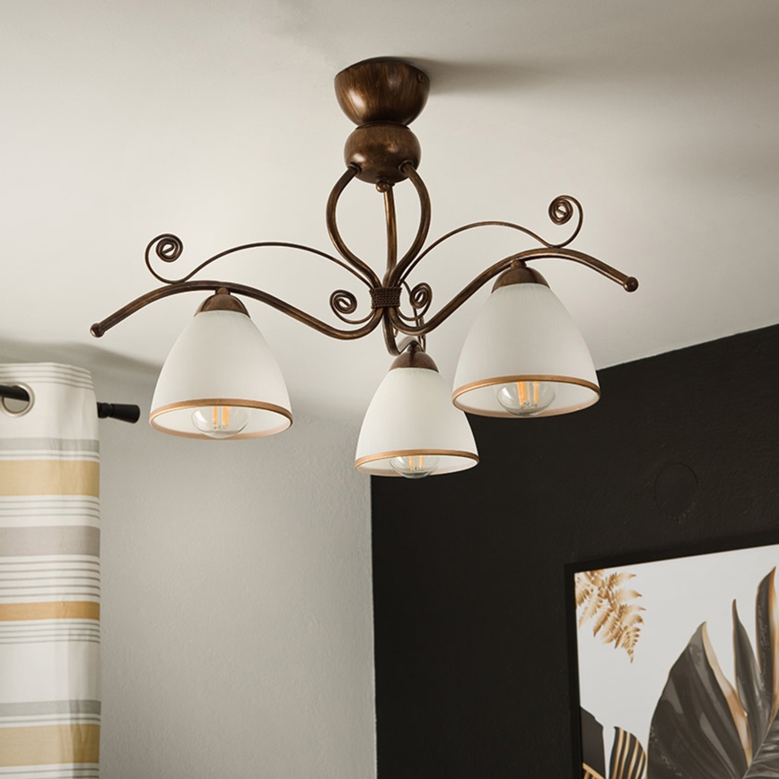 Brilagi - LED Surface-mounted chandelier ANTICO 3xE27/60W/230V bronze patina