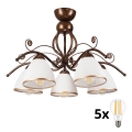 Brilagi - LED Surface-mounted chandelier ANTICO 5xE27/60W/230V bronze patina
