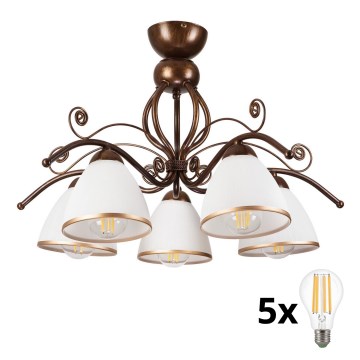 Brilagi - LED Surface-mounted chandelier ANTICO 5xE27/60W/230V bronze patina
