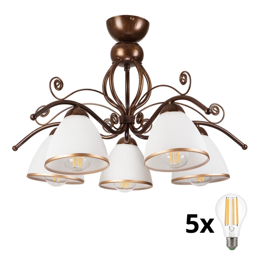 Brilagi - LED Surface-mounted chandelier ANTICO 5xE27/60W/230V bronze patina