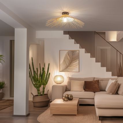 Brilagi - LED Surface-mounted chandelier CERIA BOHO 1xE27/40W/230V Ø 70 cm bamboo