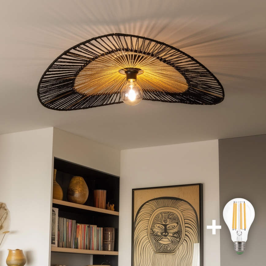 Brilagi - LED Surface-Mounted Chandelier CERIA BOHO 1xE27/40W/230V Ø 80 cm black/brown