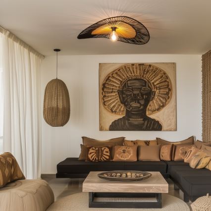 Brilagi - LED Surface-Mounted Chandelier CERIA BOHO 1xE27/40W/230V Ø 80 cm black/brown