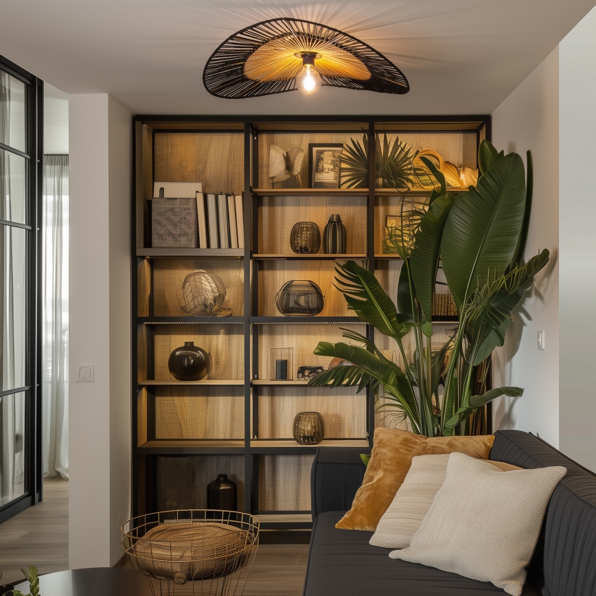 Brilagi - LED Surface-Mounted Chandelier CERIA BOHO 1xE27/40W/230V Ø 80 cm black/brown