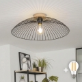 BRILAGI - LED Surface-Mounted Chandelier CERIA WIRE 1xE27/40W/230V Ø 60 cm black/oak