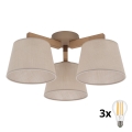 BRILAGI - LED Surface-mounted chandelier LATTE SABIA 3xE27/15W/230V pine/beige