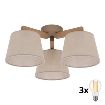 BRILAGI - LED Surface-mounted chandelier LATTE SABIA 3xE27/15W/230V pine/beige