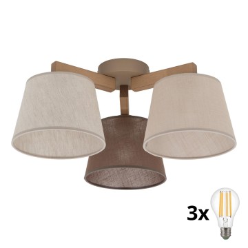 BRILAGI - LED Surface-mounted chandelier LATTE SABIA 3xE27/15W/230V pine/mix