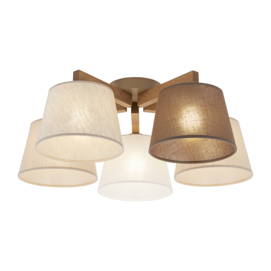 BRILAGI - LED Surface-mounted chandelier LATTE SABIA 5xE27/15W/230V pine/mix
