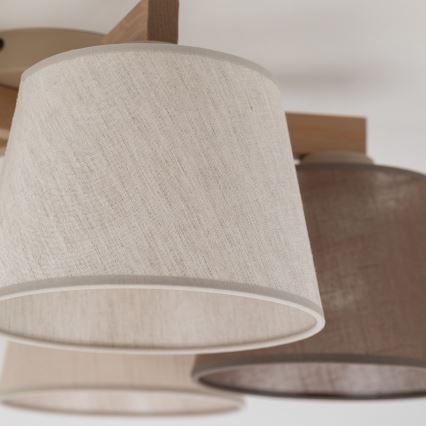 BRILAGI - LED Surface-mounted chandelier LATTE SABIA 5xE27/15W/230V pine/mix