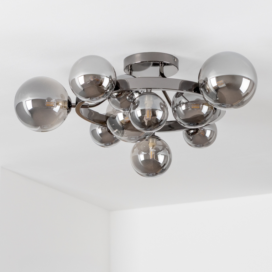 Brilagi - LED Surface-Mounted Chandelier MILLA 10xG9/3W/230V Black Chrome/Smoked