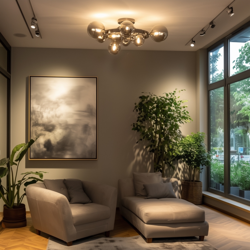 Brilagi - LED Surface-Mounted Chandelier MILLA 10xG9/3W/230V Black Chrome/Smoked