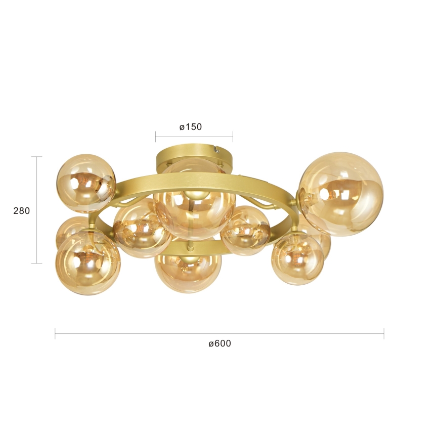 Brilagi - LED Surface-mounted chandelier MILLA 10xG9/3W/230V gold