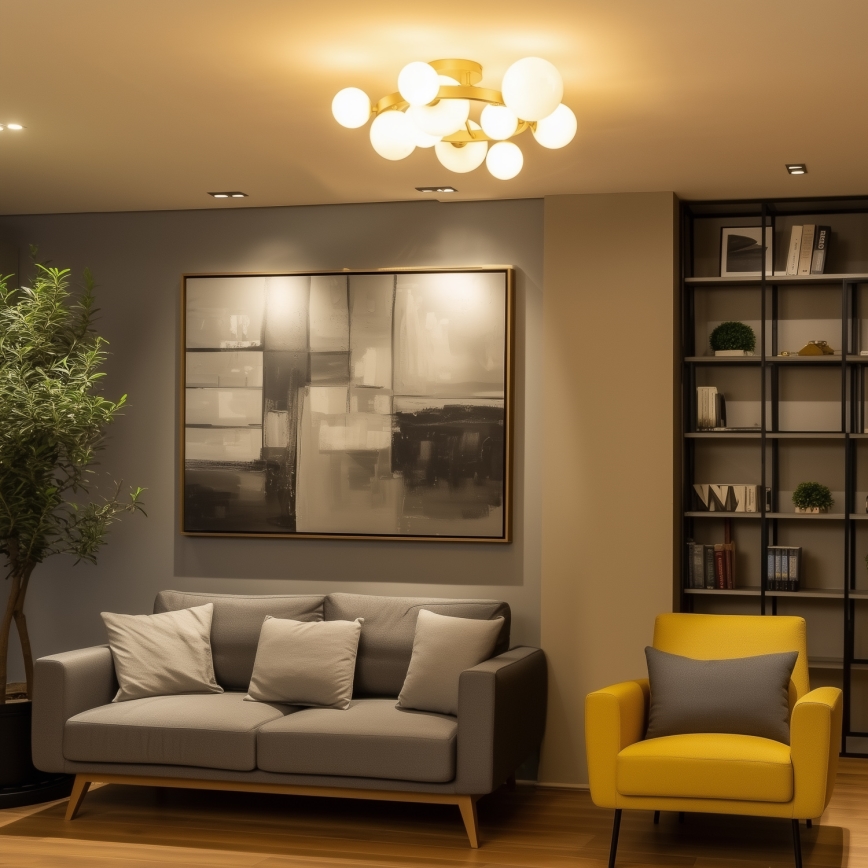 Brilagi - LED Surface-mounted chandelier MILLA 10xG9/3W/230V gold/white