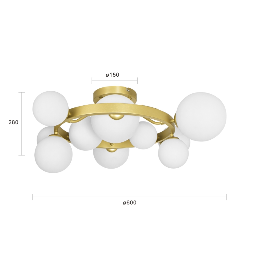 Brilagi - LED Surface-mounted chandelier MILLA 10xG9/3W/230V gold/white