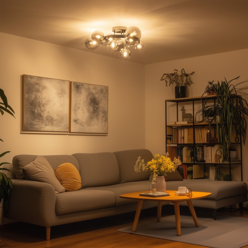 Brilagi - LED Surface-mounted chandelier MILLA 10xG9/3W/230V shiny chrome/smoky