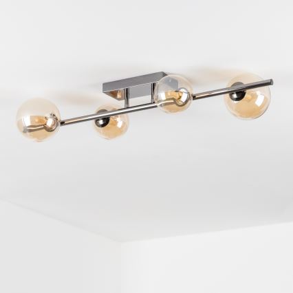 Brilagi - LED Surface-Mounted Chandelier MILLA 4xG9/3W/230V Black Chrome/Gold
